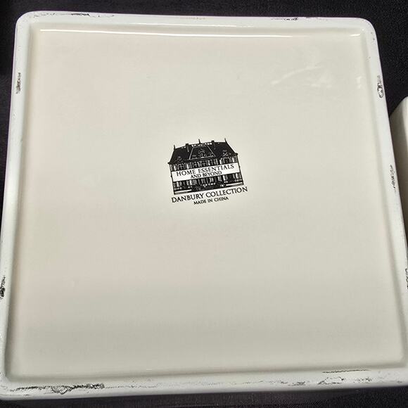 Home Essentials Danbury Collection White Ceramic Square Canister Set - Picture 12 of 16